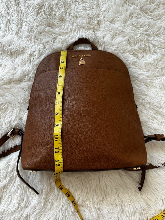Michael Kors Adele Brown Pebbled Leather Backpack Gold Hardware main image 9